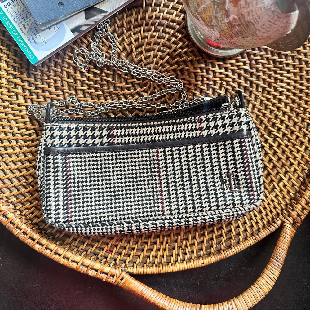 Lauren Ralph Lauren Vintage Houndstooth Pouchette Bag